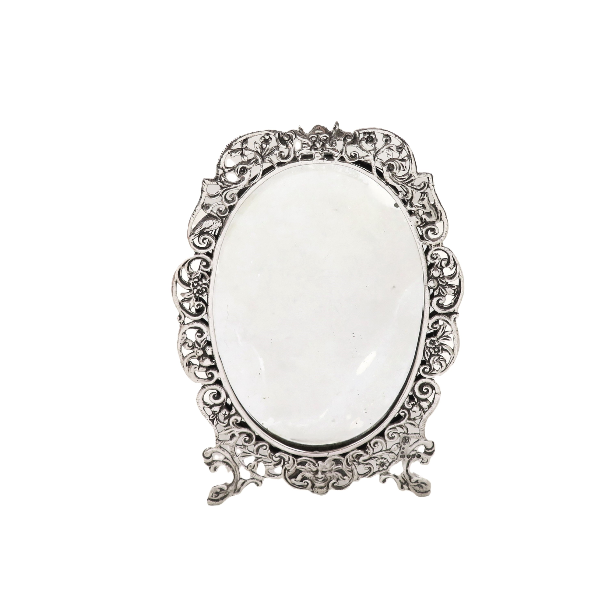 Antique Victorian Sterling Silver Framed Mirror 1889