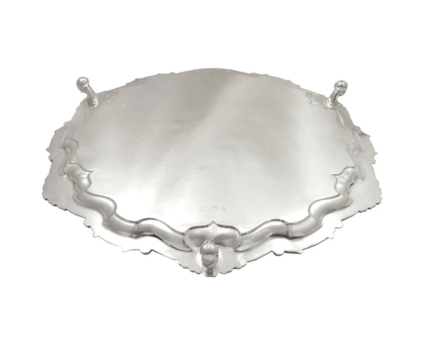 Antique Edwardian Sterling Silver 12" Tray / Salver 1901