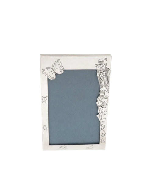 Vintage Sterling Silver Photo Frame with Clown & Butterflies 1994