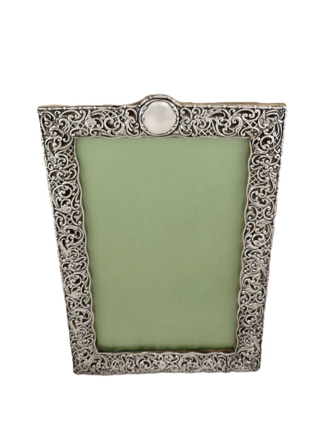 Antique Edwardian Sterling Silver 13 1/2" Photo Frame 1904