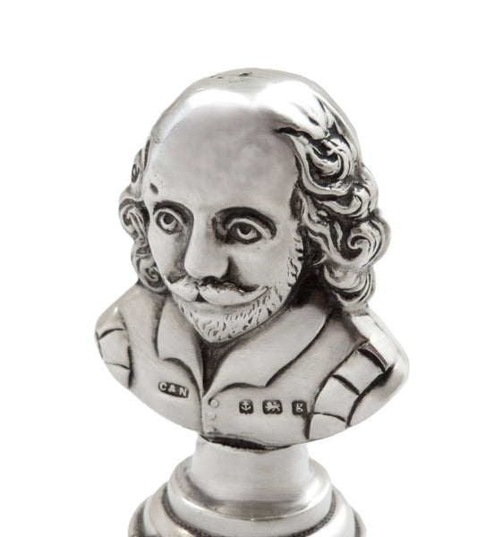 Antique Edwardian Sterling Silver 'William Shakespeare' Desk Seal 1906