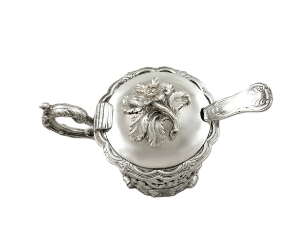 Antique William IV Sterling Silver Mustard Pot with Stag Crest 1836