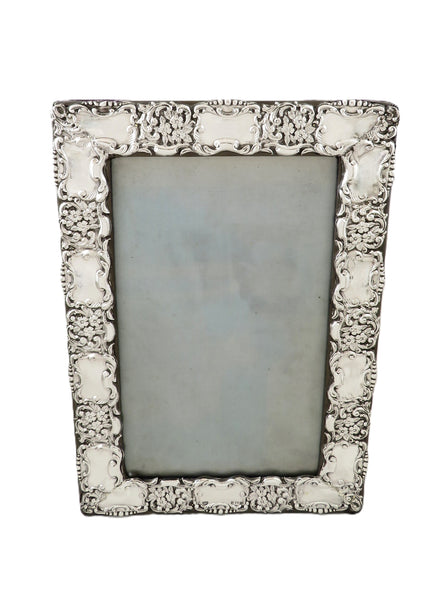 Antique Edwardian Sterling Silver 13" Photo Frame 1902